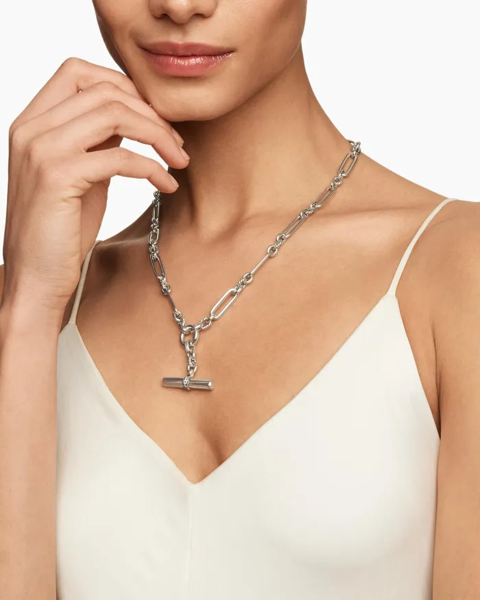 Lexington EW Chain Necklace In Sterling Silver With Diamonds 7mm Women David Yurman Chain Lexington EW Chain Necklace In Sterling Silver With Diamonds 7mm Women David Yurman Chain