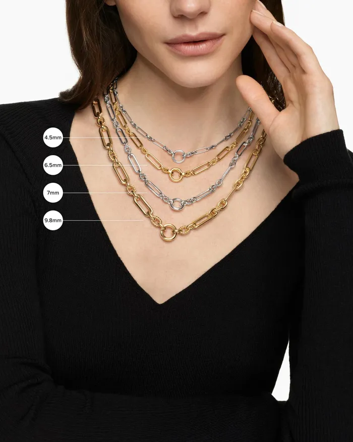 Lexington EW Chain Necklace In Sterling Silver With Diamonds 7mm Women David Yurman Chain Lexington EW Chain Necklace In Sterling Silver With Diamonds 7mm Women David Yurman Chain