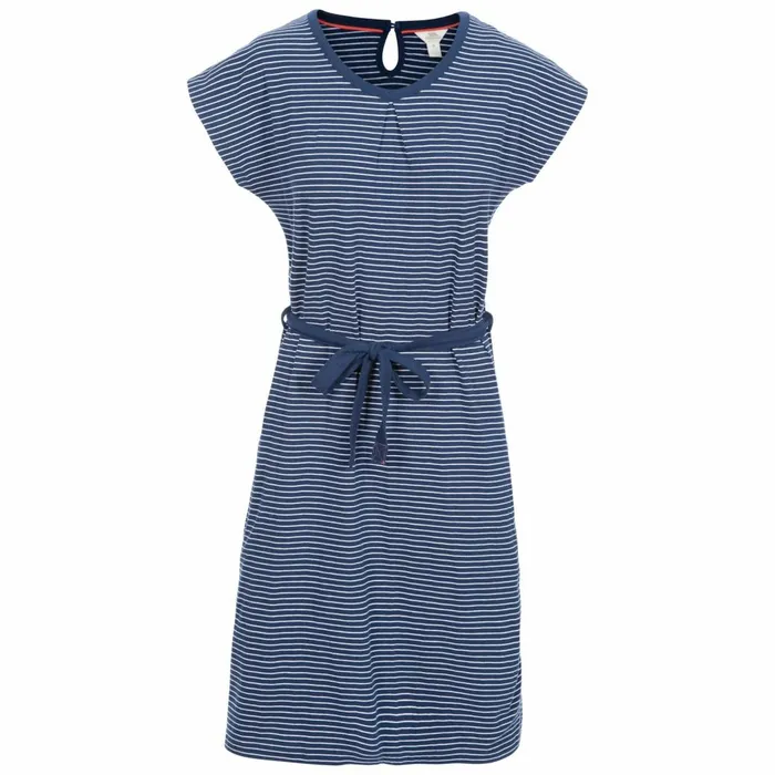 Lidia Round Neck Cotton Dress Navy Stripe Women Trespass Skirts and Dresses