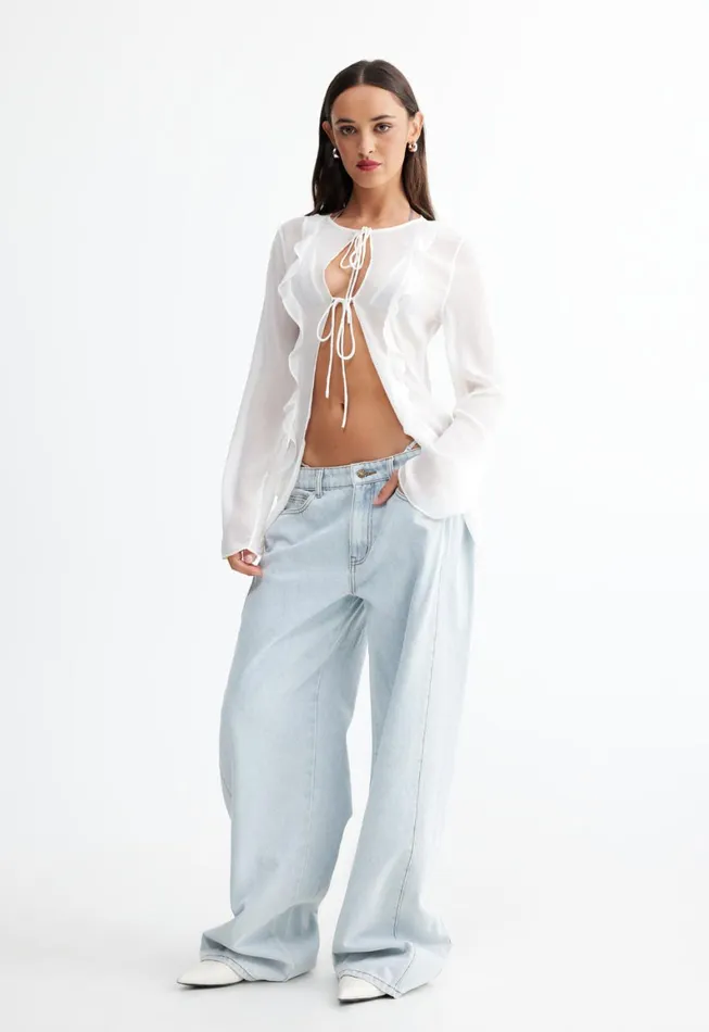 Lioness Fashion BARELY THERE TIE TOP Porcelain Women Cover Ups Lioness Fashion BARELY THERE TIE TOP Porcelain Women Cover Ups