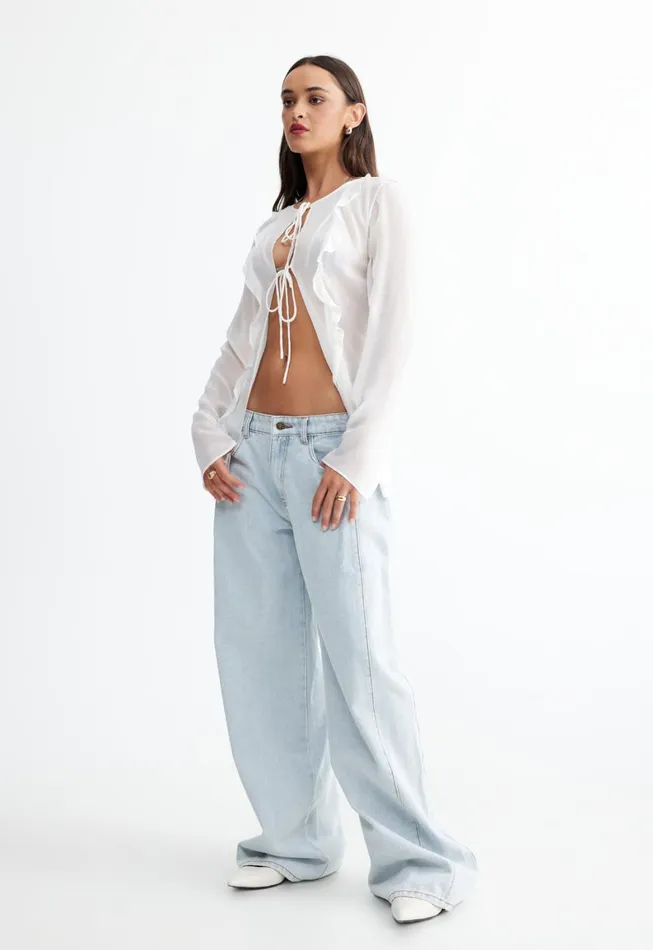 Lioness Fashion BARELY THERE TIE TOP Porcelain Women Cover Ups Lioness Fashion BARELY THERE TIE TOP Porcelain Women Cover Ups