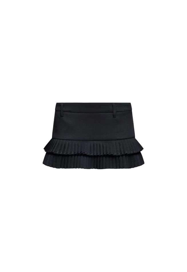 Lioness Fashion DOUBLE RUFFLE MINI SKORT Onyx Women Bottoms Lioness Fashion DOUBLE RUFFLE MINI SKORT Onyx Women Bottoms