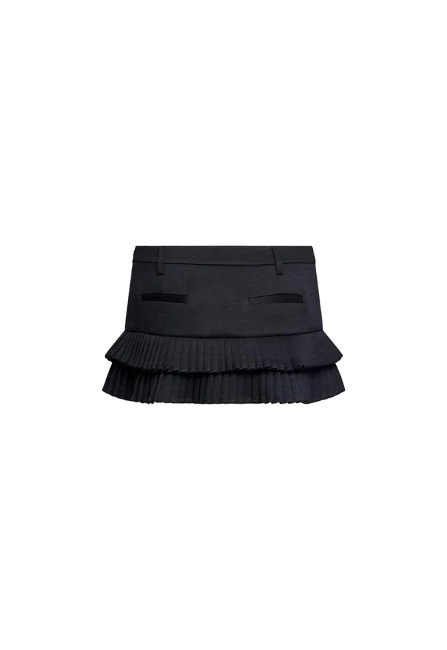 Lioness Fashion DOUBLE RUFFLE MINI SKORT Onyx Women Bottoms Lioness Fashion DOUBLE RUFFLE MINI SKORT Onyx Women Bottoms