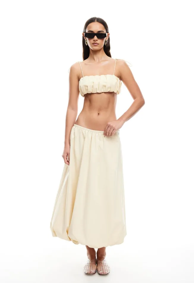 Lioness Fashion INTUITION BUBBLE MIDI SKIRT Cornsilk Women Skirts