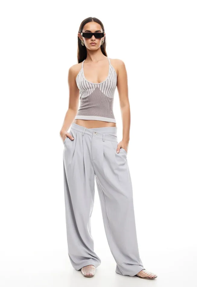 Lioness Fashion LA MESA PANT Light Grey Pinstripe Women Pants