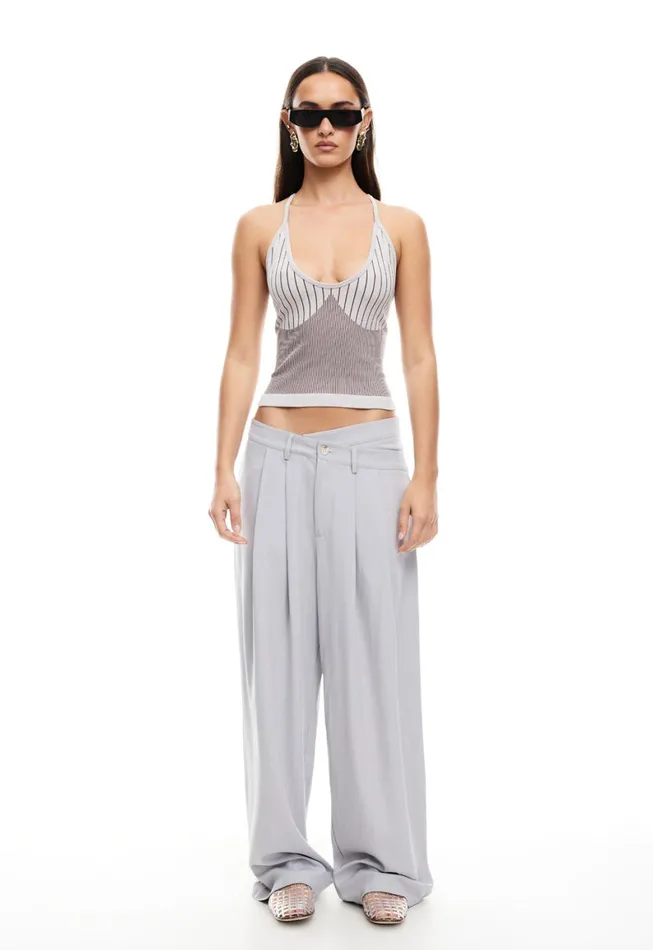 Lioness Fashion LA MESA PANT Light Grey Pinstripe Women Pants
