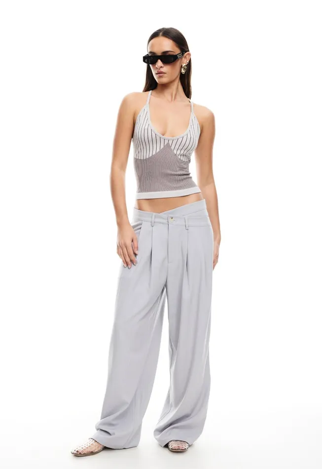 Lioness Fashion LA MESA PANT Light Grey Pinstripe Women Pants