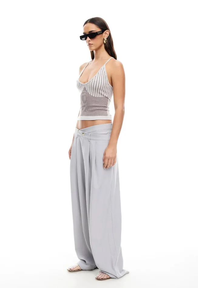Lioness Fashion LA MESA PANT Light Grey Pinstripe Women Pants