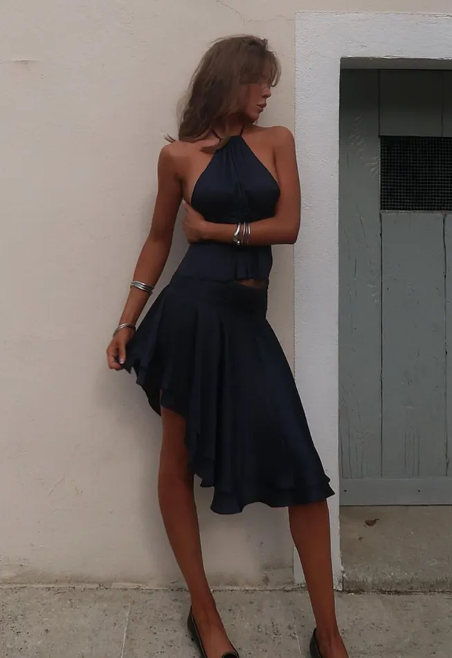 Lioness Fashion LEGACY MIDI SKIRT Navy Women Skirts Lioness Fashion LEGACY MIDI SKIRT Navy Women Skirts