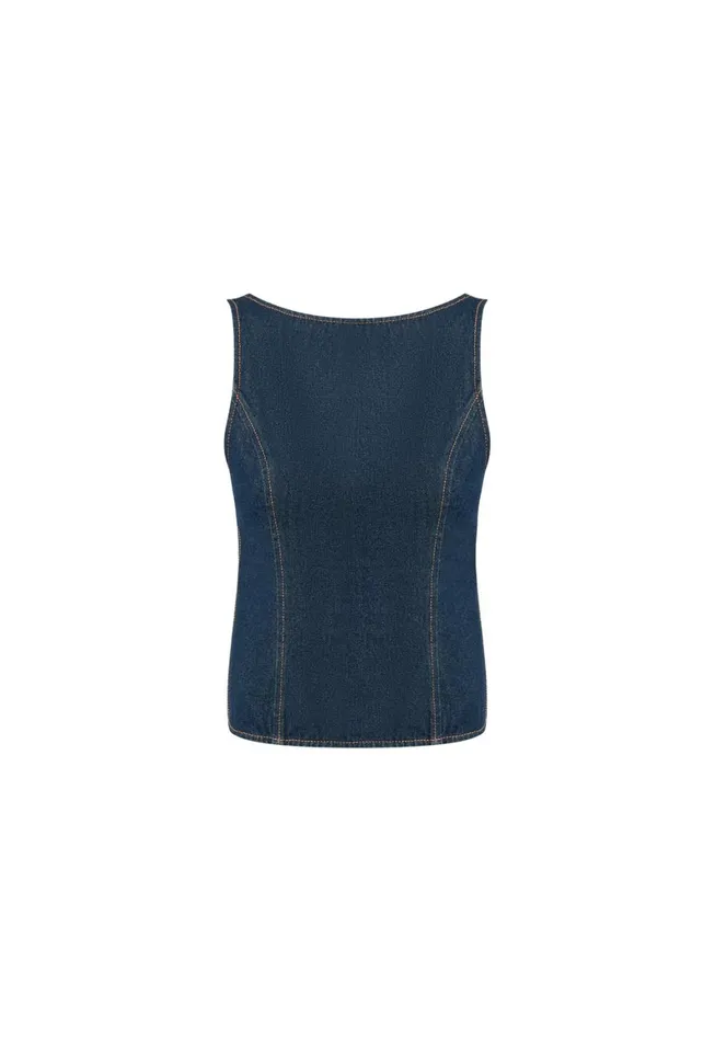 Lioness Fashion RIDER BACKLESS TOP Indigo Women Denim Lioness Fashion RIDER BACKLESS TOP Indigo Women Denim