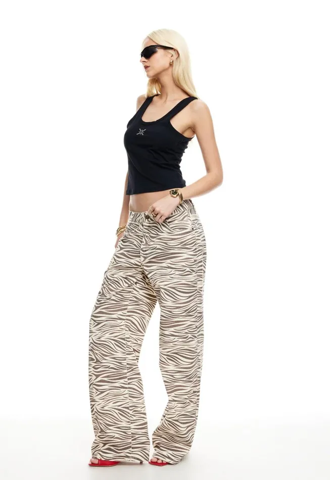Lioness Fashion TOP MODEL JEAN Zebra Women Pants Lioness Fashion TOP MODEL JEAN Zebra Women Pants