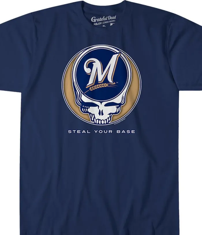 Liquid Blue Athletic TShirt Men Milwaukee Brewers Steal Your Base Navy Athletic TShirt Liquid Blue Athletic TShirt Men Milwaukee Brewers Steal Your Base Navy Athletic TShirt