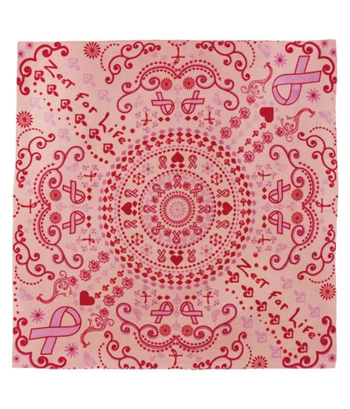 Liquid Blue Bandanas Accessories Zest For Life Pink Ribbon Bandana