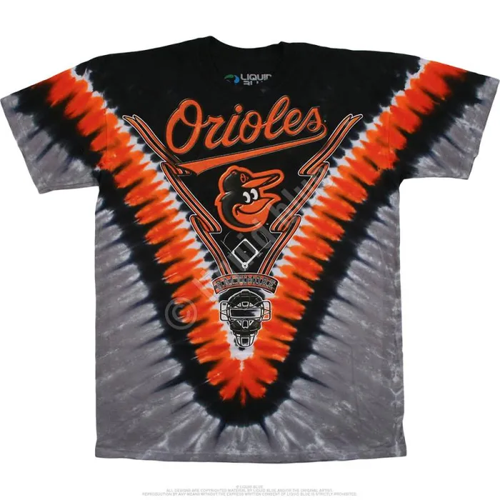 Liquid Blue TShirt Men Baltimore Orioles V TieDye TShirt