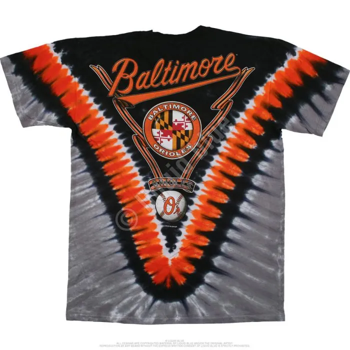Liquid Blue TShirt Men Baltimore Orioles V TieDye TShirt