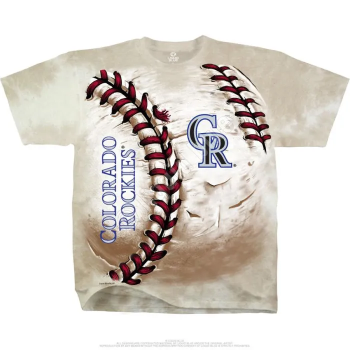 Liquid Blue TShirt Men Colorado Rockies Hardball TieDye TShirt