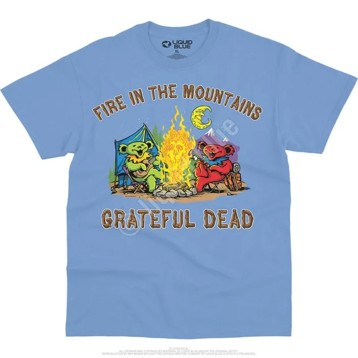 Liquid Blue TShirt Men Fire In The Mountain TShirt