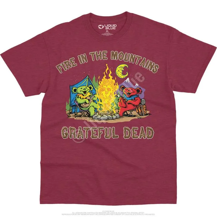 Liquid Blue TShirt Men Fire In The Mountain TShirt