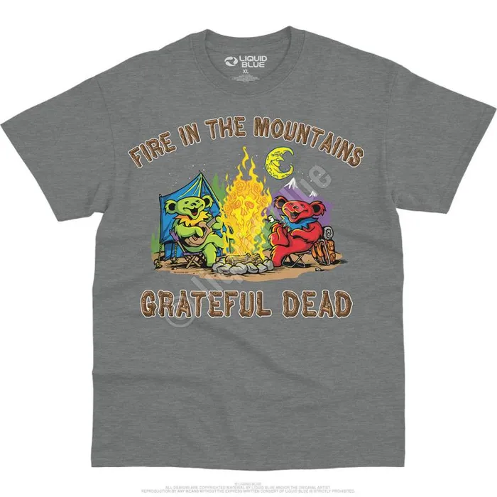 Liquid Blue TShirt Men Fire In The Mountain TShirt