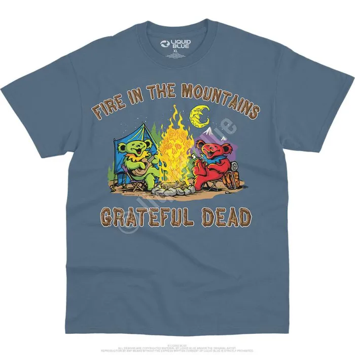 Liquid Blue TShirt Men Fire In The Mountain TShirt