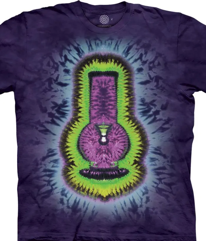 Liquid Blue TShirt Men Purple Bong TieDye Classic Cotton TShirt