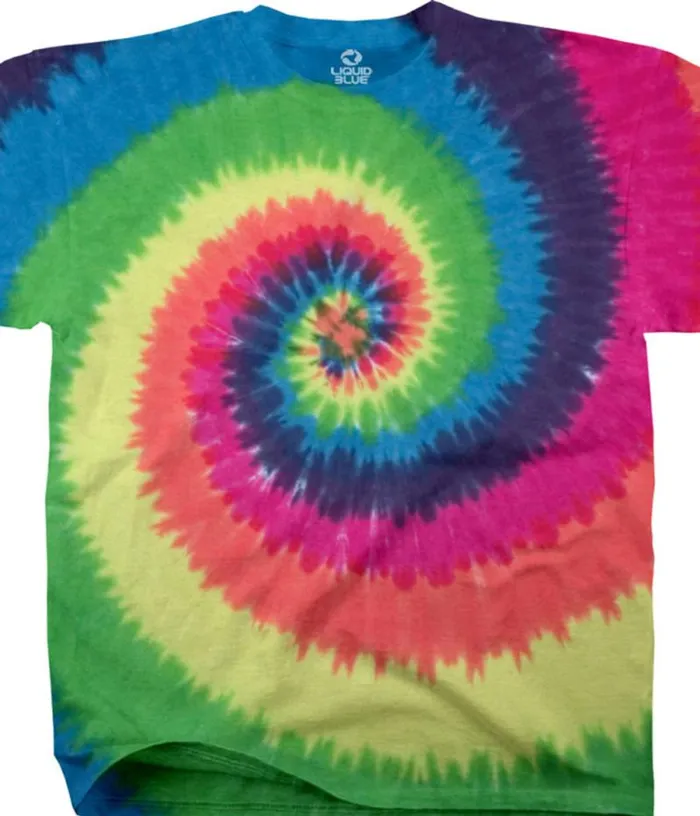 Liquid Blue Youth Kids Rainbow Spiral Youth TieDye TShirt