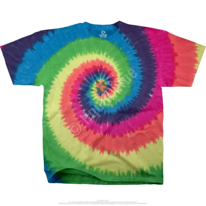 Liquid Blue Youth Kids Rainbow Spiral Youth TieDye TShirt