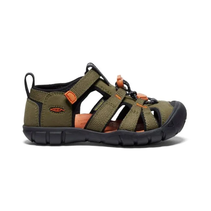 Little Kids039 Seacamp II CNX Dark OliveGold Flame Sandal Kids KEEN Water