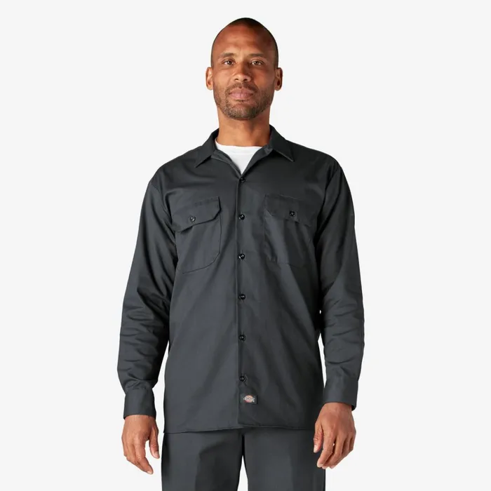 Long Sleeve Work Shirt Charcoal Gray Charcoal Gray ch Men Dickies Work Shirts Long Sleeve Work Shirt Charcoal Gray Charcoal Gray ch Men Dickies Work Shirts