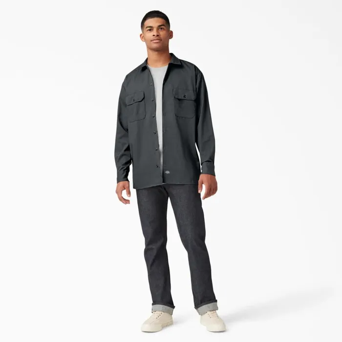 Long Sleeve Work Shirt Charcoal Gray Charcoal Gray ch Men Dickies Work Shirts Long Sleeve Work Shirt Charcoal Gray Charcoal Gray ch Men Dickies Work Shirts