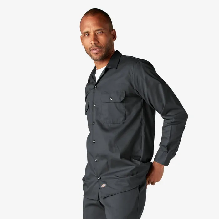 Long Sleeve Work Shirt Charcoal Gray Charcoal Gray ch Men Dickies Work Shirts Long Sleeve Work Shirt Charcoal Gray Charcoal Gray ch Men Dickies Work Shirts