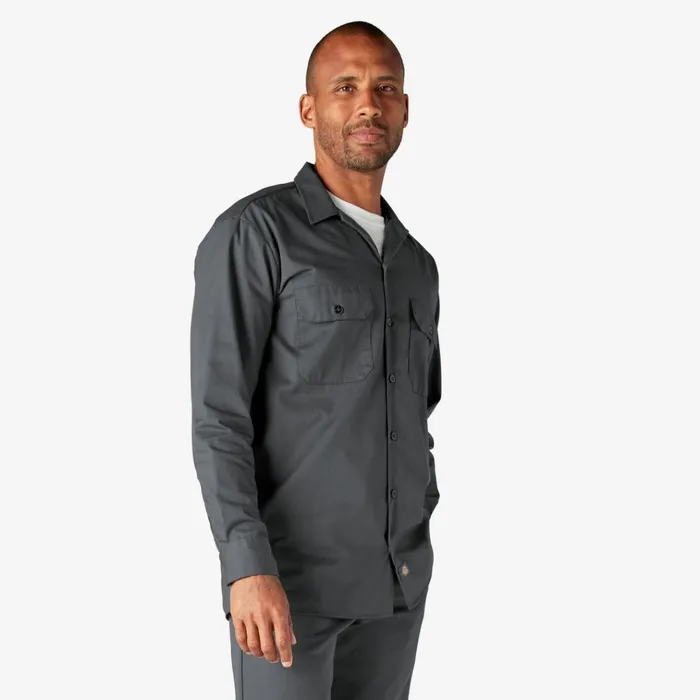 Long Sleeve Work Shirt Charcoal Gray Charcoal Gray ch Men Dickies Work Shirts Long Sleeve Work Shirt Charcoal Gray Charcoal Gray ch Men Dickies Work Shirts