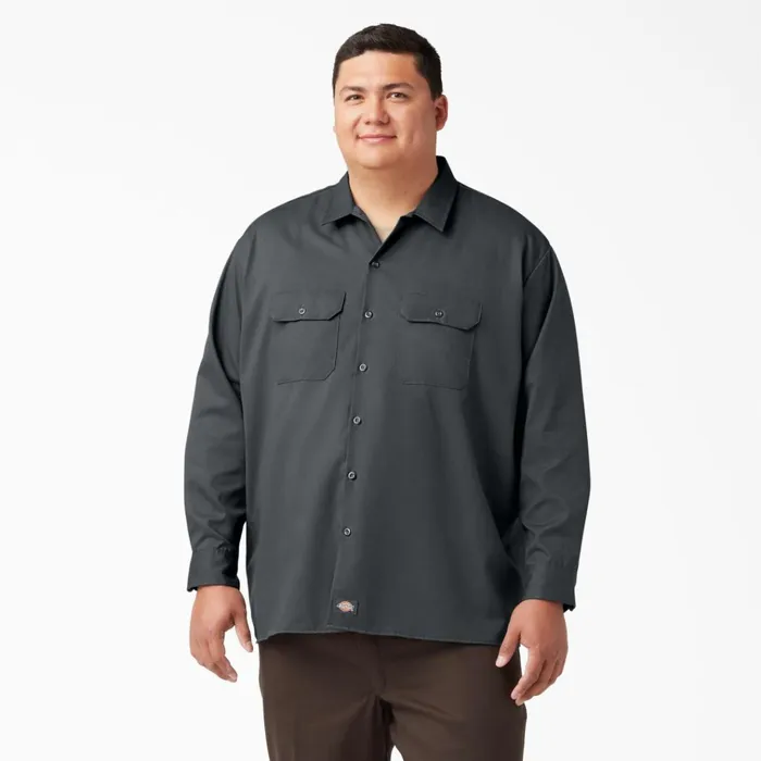 Long Sleeve Work Shirt Charcoal Gray Charcoal Gray ch Men Dickies Work Shirts Long Sleeve Work Shirt Charcoal Gray Charcoal Gray ch Men Dickies Work Shirts