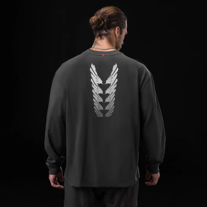 Long Sleeves Men ASRV Tech Essential Relaxed Long Sleeve Space Grey 034brush Stroke034