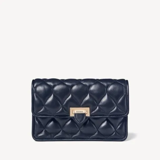Lottie Pillow Clutch Navy Nappa Women Aspinal Of London Lottie