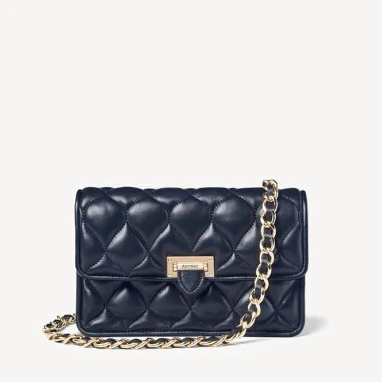 Lottie Pillow Clutch Navy Nappa Women Aspinal Of London Lottie