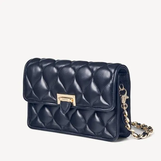 Lottie Pillow Clutch Navy Nappa Women Aspinal Of London Lottie