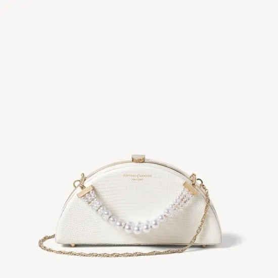 Luna Clutch White Lizard Women Aspinal Of London Mini