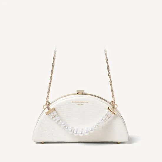 Luna Clutch White Lizard Women Aspinal Of London Mini