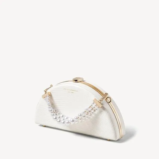 Luna Clutch White Lizard Women Aspinal Of London Mini