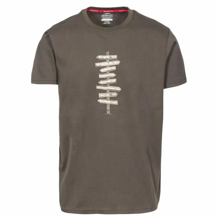 Mapping Printed Casual TShirt Grey Marl Men Trespass TShirts