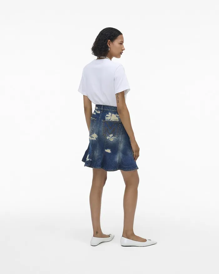 Marc Jacobs Bottoms Women The Rip And Repair Fluted Mini Skirt Punk Indigo