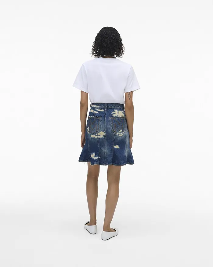 Marc Jacobs Bottoms Women The Rip And Repair Fluted Mini Skirt Punk Indigo