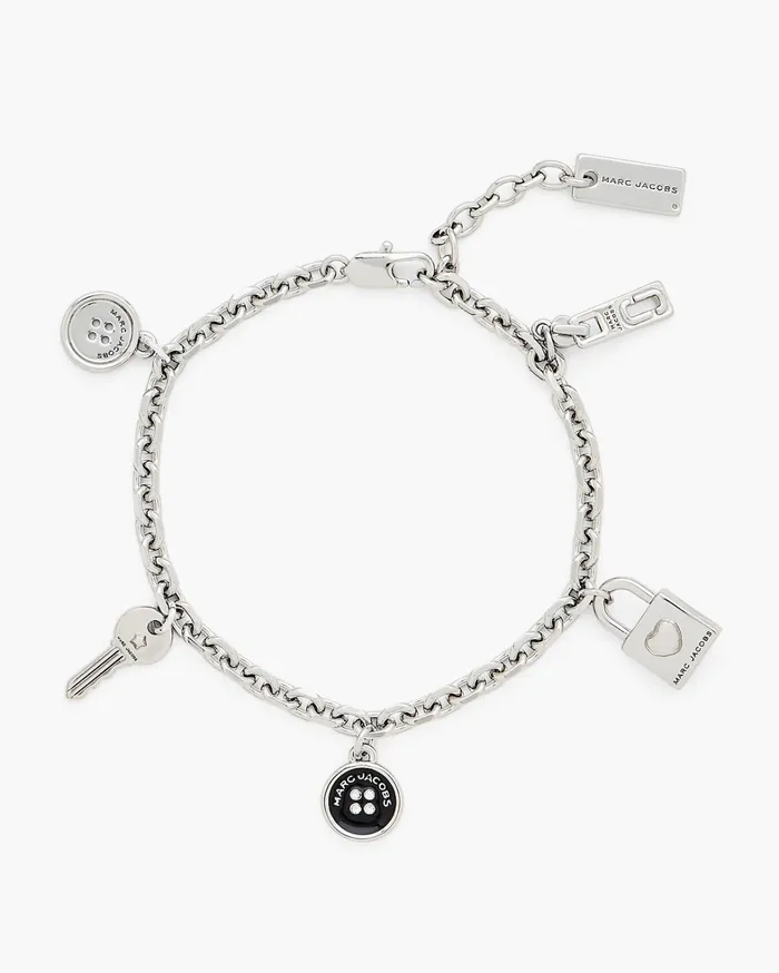 Marc Jacobs Bracelets Women Button Charm Bracelet Silverblack