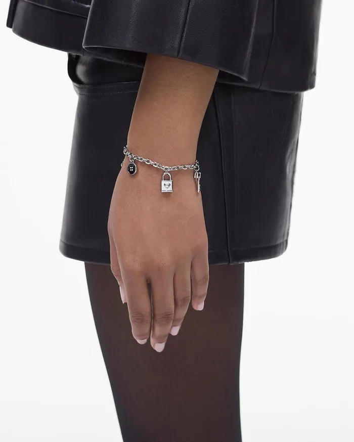 Marc Jacobs Bracelets Women Button Charm Bracelet Silverblack