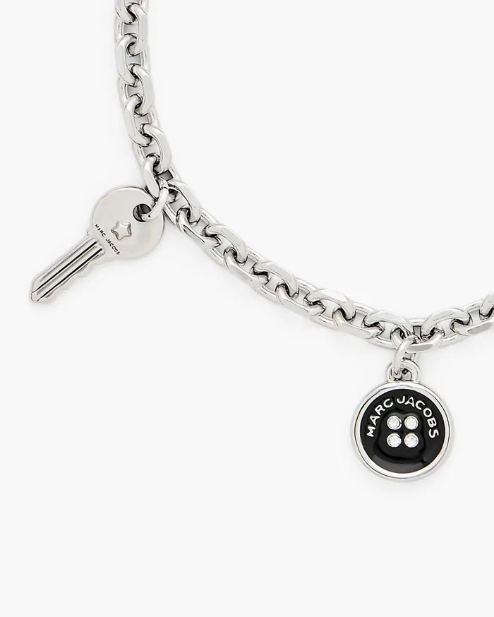 Marc Jacobs Bracelets Women Button Charm Bracelet Silverblack