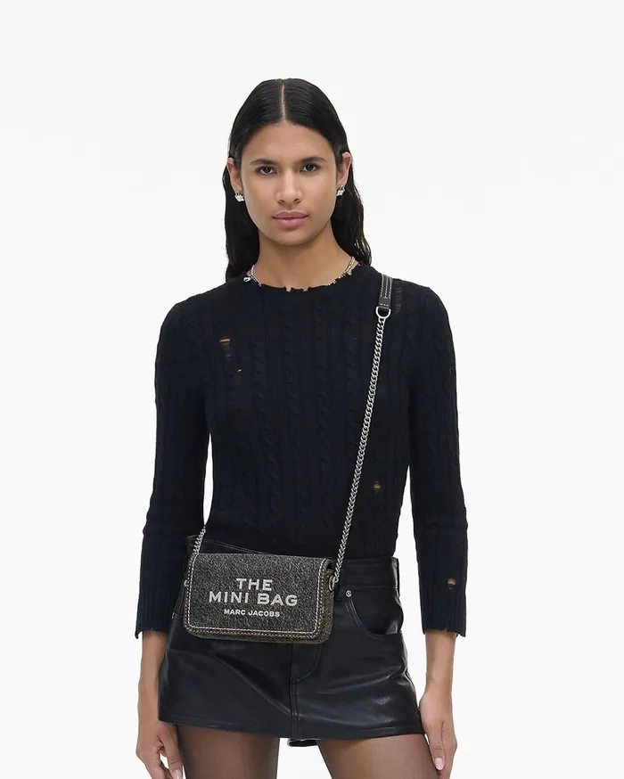 Marc Jacobs Crossbody Bags Women The Denim Chain Mini Bag Black Wash