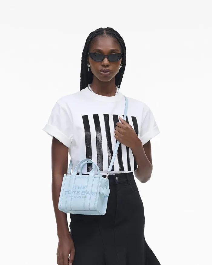 Marc Jacobs Mini Bags Women The Leather Crossbody Tote Bag Cloud Blue