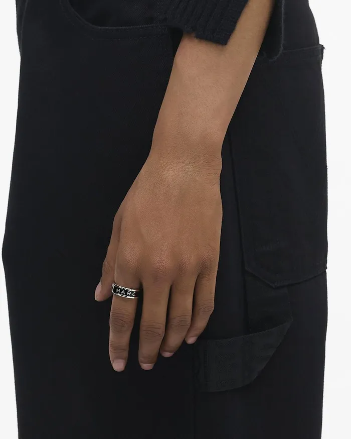 Marc Jacobs Rings Women Enamel Ring Silverblack