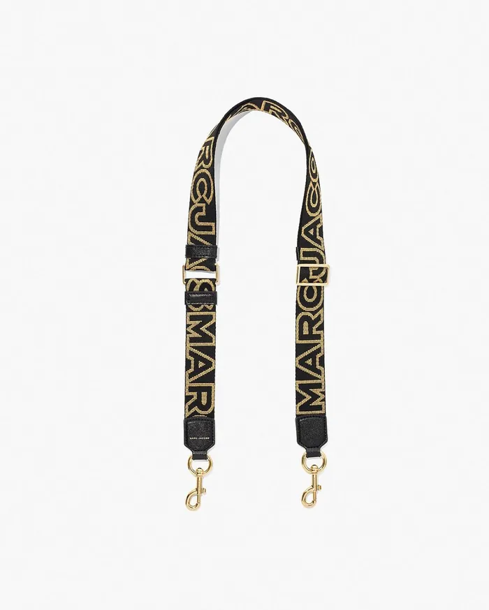 Marc Jacobs Straps Women The Thin Outline Logo Webbing Strap Blackgold